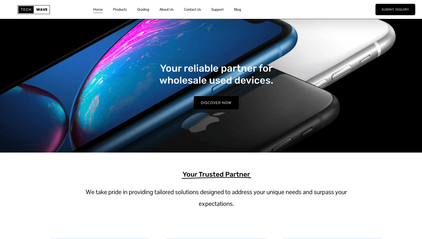 Site TechWave — wholesale smartphones Europe